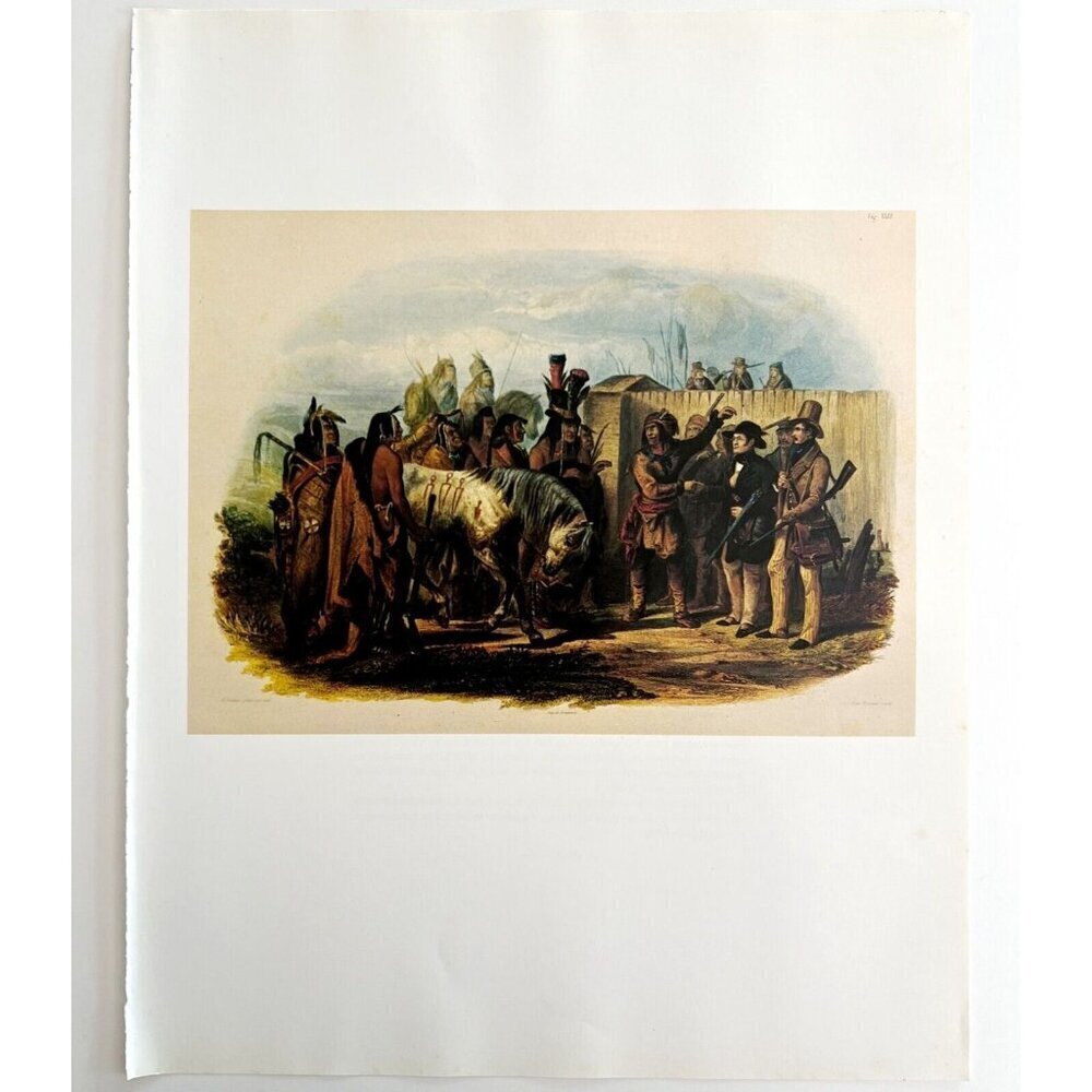 Travelers Meet Minatarees Native American 1979 Old West Print Bodmer LGAD98 - Picture 2 of 2